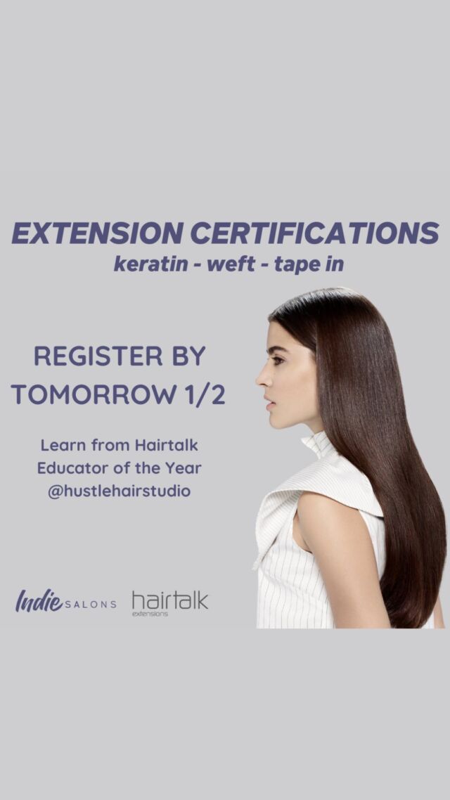 Don’t miss out!! Amazing opportunity to sign up for Tape In, Weft and Keratin Certifications this Sunday and Monday with Hairtalk’s Educator of the Year!! 

Where: Indie Cherry Creek

Hairtalk Certifications:

Tape In February 5 -9 am to 2
Keratin February 5 -3 pm to 7
Weft February 6 -10 am to 5

To register for Hairtalk with your Indie special pricing, call Adam at Hairtalk now to reserve your spot at 1-800-327-7971x105

These events are going to be incredible!
.
.
.
#denverhair #lonetreehair #boulderhair #cherrycreekhair #denversalon #lonetreesalon #bouldersalon #cherrycreeksalon #hairstylist #esthetician #indiesalons #beautylaunchpad #behindthechair #hairdresser #beautysalon #coloradobeauty #coloradosalon #denver
